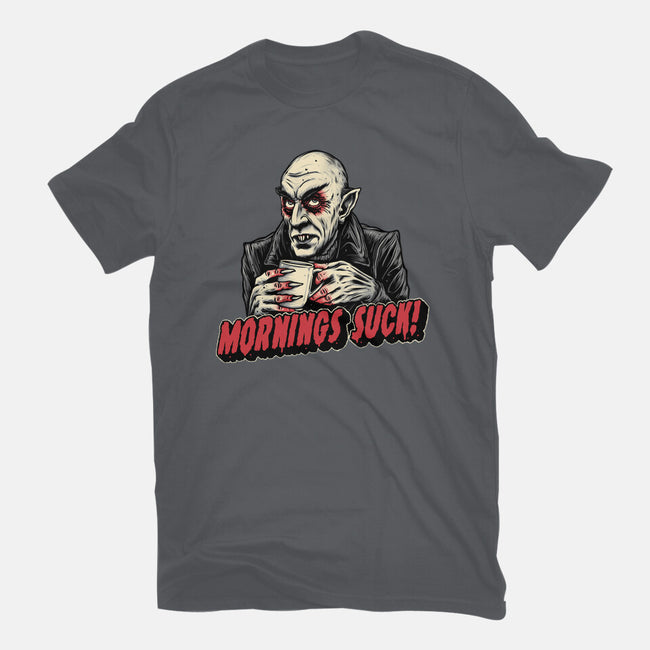 Mornings Are Sucky-Womens-Fitted-Tee-glitchygorilla