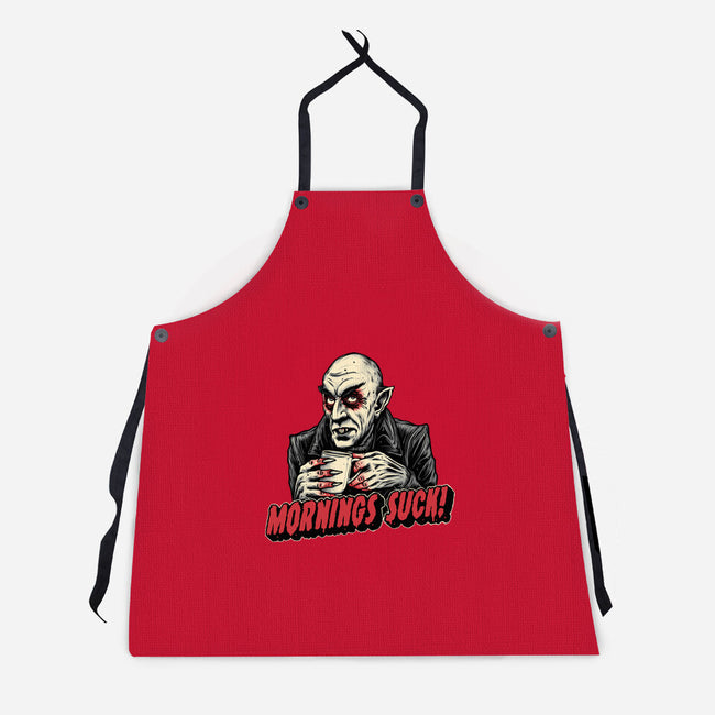 Mornings Are Sucky-Unisex-Kitchen-Apron-glitchygorilla