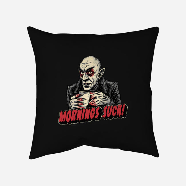 Mornings Are Sucky-None-Removable Cover w Insert-Throw Pillow-glitchygorilla