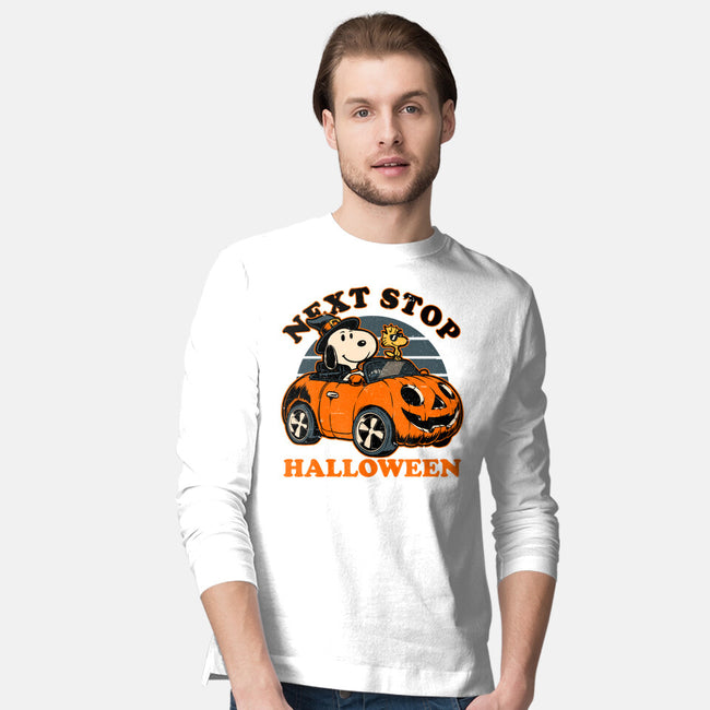 Spooky Beagle Car-Mens-Long Sleeved-Tee-Studio Mootant