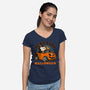 Spooky Beagle Car-Womens-V-Neck-Tee-Studio Mootant