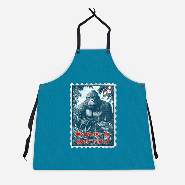 Welcome To Skull Island-Unisex-Kitchen-Apron-kharmazero