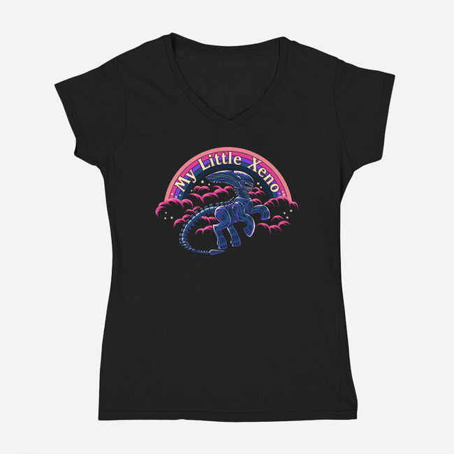 Little Xeno-Womens-V-Neck-Tee-rmatix