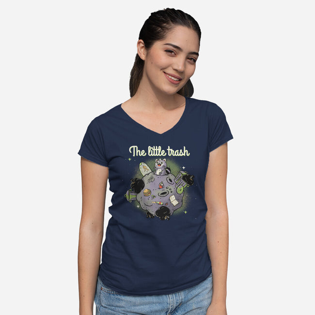 The Little Trash-Womens-V-Neck-Tee-Freecheese