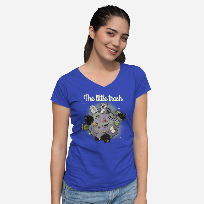 The Little Trash-Womens-V-Neck-Tee-Freecheese