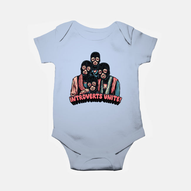 Introverts Unite-Baby-Basic-Onesie-glitchygorilla