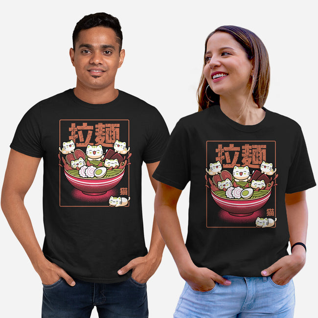 Neko And Ramen-Unisex-Basic-Tee-Astrobot Invention