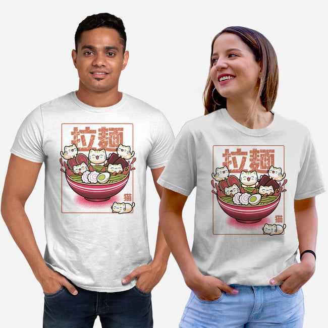 Neko And Ramen-Unisex-Basic-Tee-Astrobot Invention