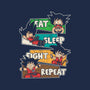 Eat Sleep Fight Repeat-None-Stretched-Canvas-turborat14