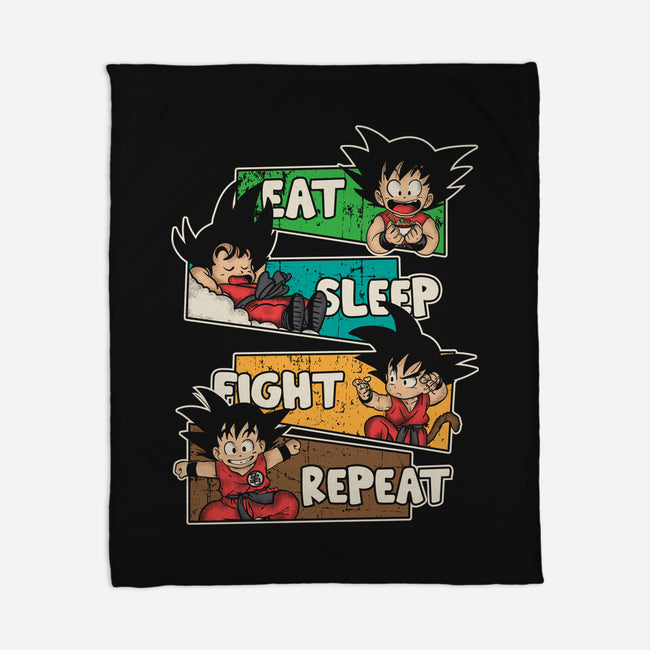 Eat Sleep Fight Repeat-None-Fleece-Blanket-turborat14