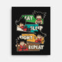 Eat Sleep Fight Repeat-None-Stretched-Canvas-turborat14