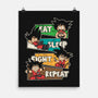 Eat Sleep Fight Repeat-None-Matte-Poster-turborat14