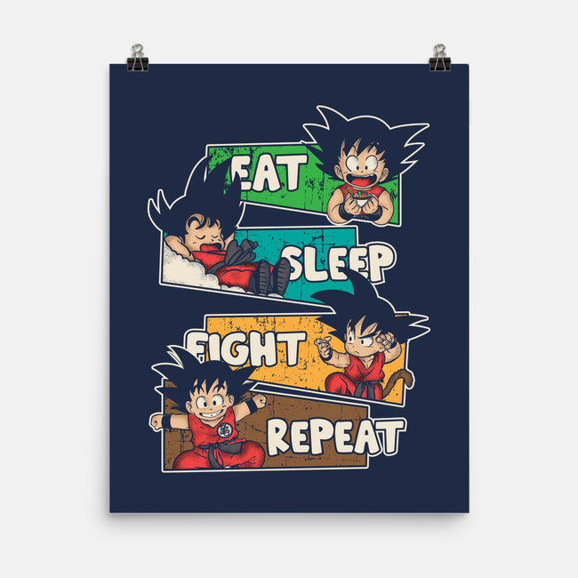 Eat Sleep Fight Repeat-None-Matte-Poster-turborat14