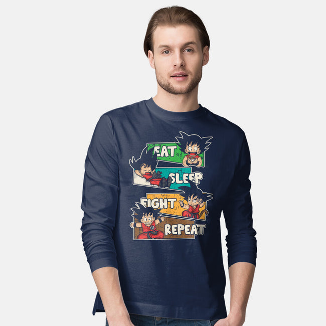 Eat Sleep Fight Repeat-Mens-Long Sleeved-Tee-turborat14