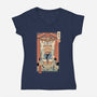 Kami Meowster Cat-Womens-V-Neck-Tee-vp021