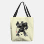 Yellow Bumble Sumi-e-None-Basic Tote-Bag-DrMonekers