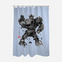 Yellow Bumble Sumi-e-None-Polyester-Shower Curtain-DrMonekers