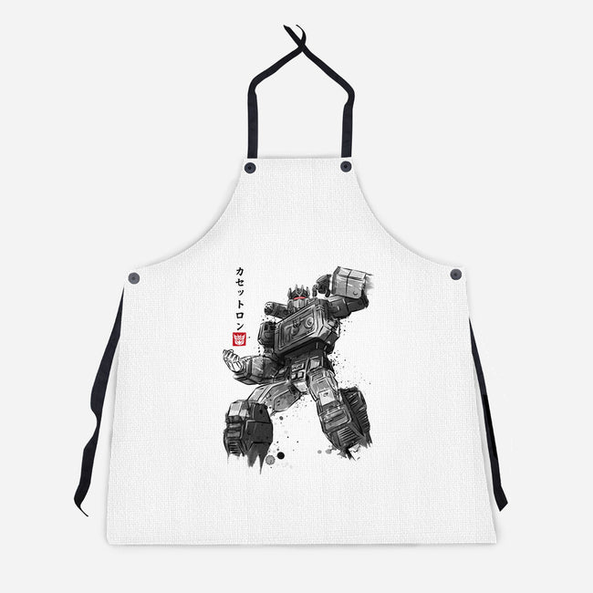 Microcassette Recorder Sumi-e-Unisex-Kitchen-Apron-DrMonekers