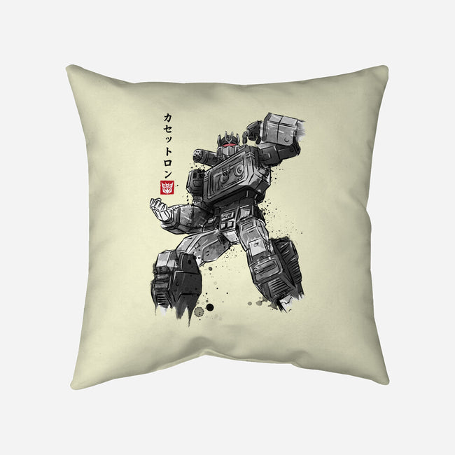 Microcassette Recorder Sumi-e-None-Removable Cover w Insert-Throw Pillow-DrMonekers