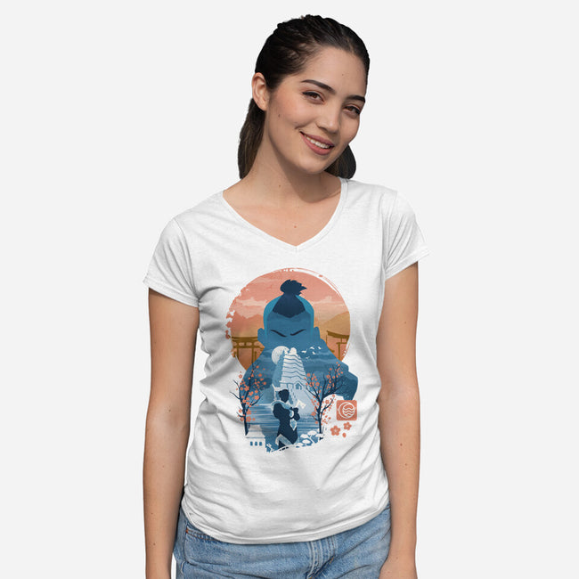 Ukiyo-e Sokka-Womens-V-Neck-Tee-dandingeroz