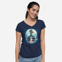 Violin Whale-Womens-V-Neck-Tee-Vallina84