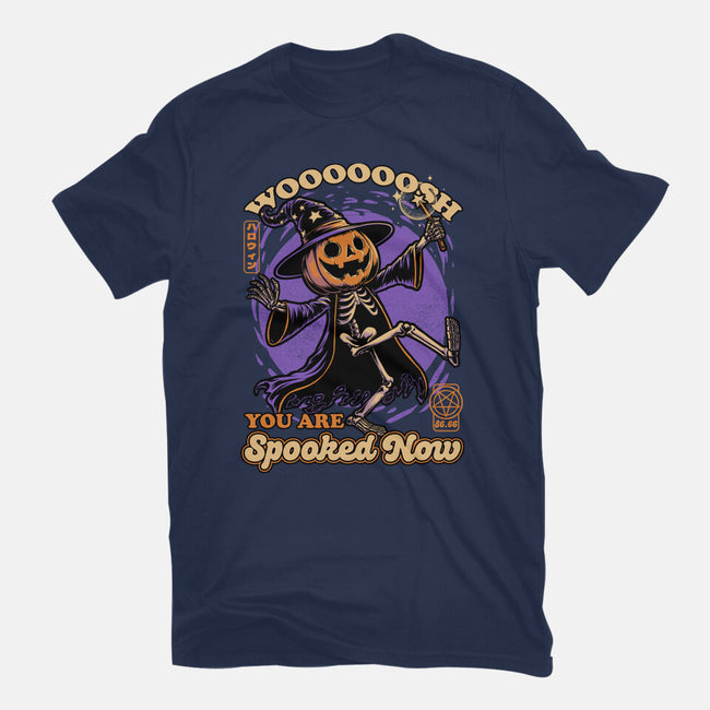 Spooky Pumpkin Wizard-Mens-Basic-Tee-Studio Mootant