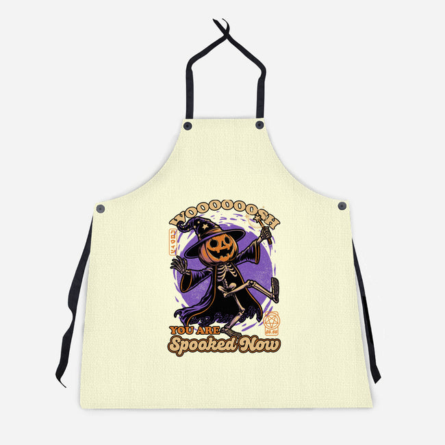 Spooky Pumpkin Wizard-Unisex-Kitchen-Apron-Studio Mootant