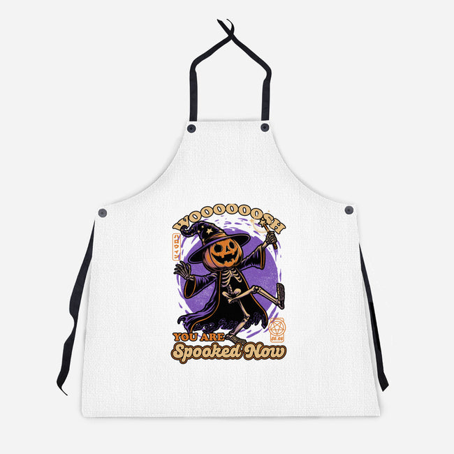 Spooky Pumpkin Wizard-Unisex-Kitchen-Apron-Studio Mootant