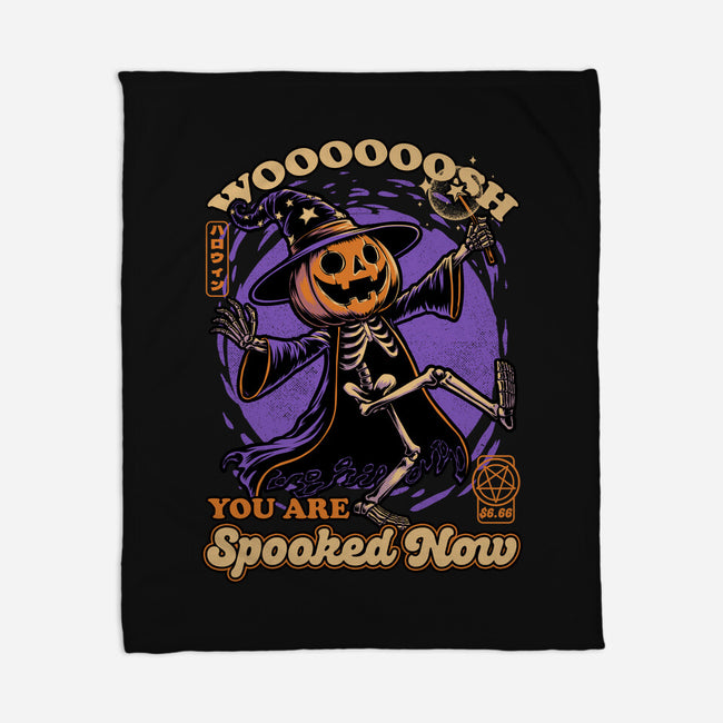 Spooky Pumpkin Wizard-None-Fleece-Blanket-Studio Mootant