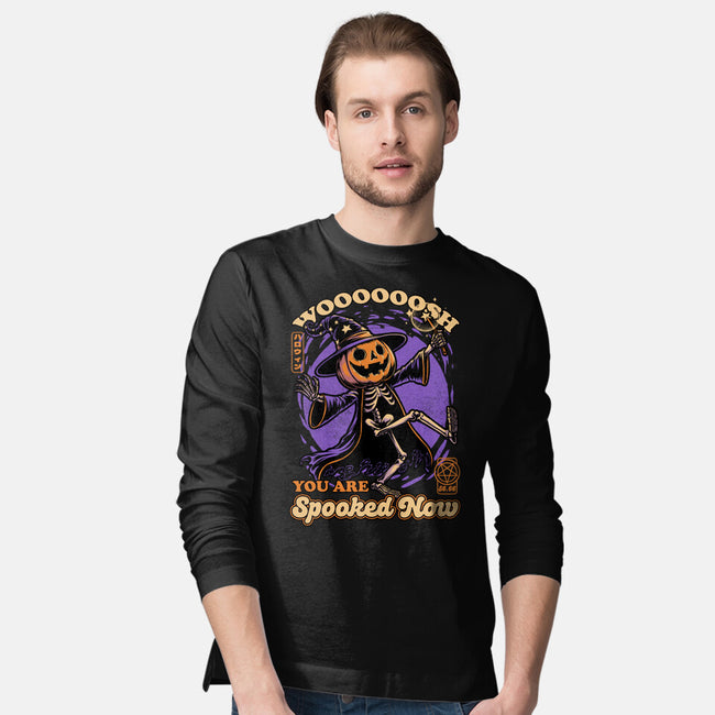 Spooky Pumpkin Wizard-Mens-Long Sleeved-Tee-Studio Mootant