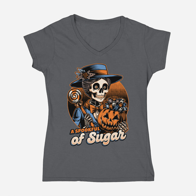 Halloween Spooky Sugar-Womens-V-Neck-Tee-Studio Mootant