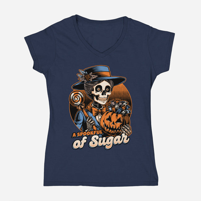 Halloween Spooky Sugar-Womens-V-Neck-Tee-Studio Mootant