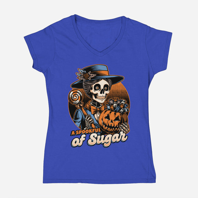 Halloween Spooky Sugar-Womens-V-Neck-Tee-Studio Mootant