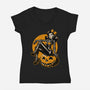 Halloween Pinup-Womens-V-Neck-Tee-Studio Mootant