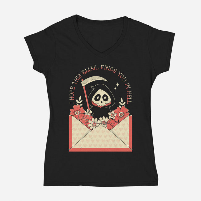 This Email-Womens-V-Neck-Tee-GODZILLARGE