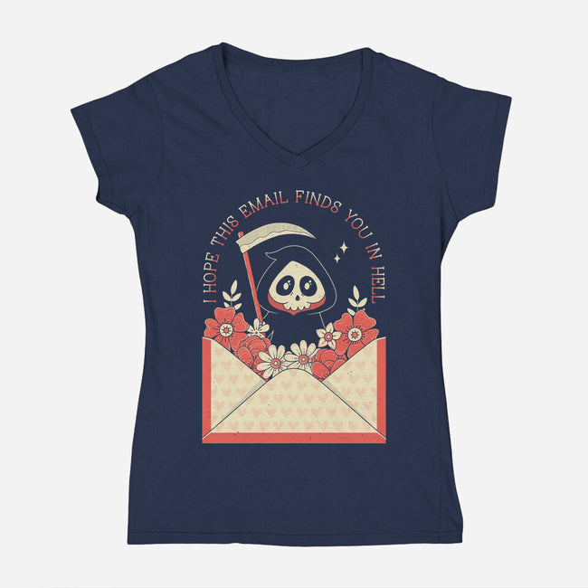 This Email-Womens-V-Neck-Tee-GODZILLARGE