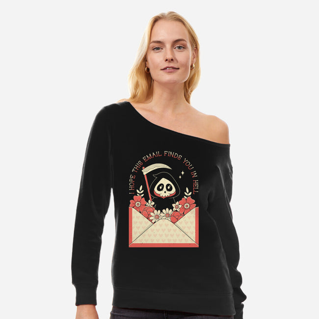 This Email-Womens-Off Shoulder-Sweatshirt-GODZILLARGE