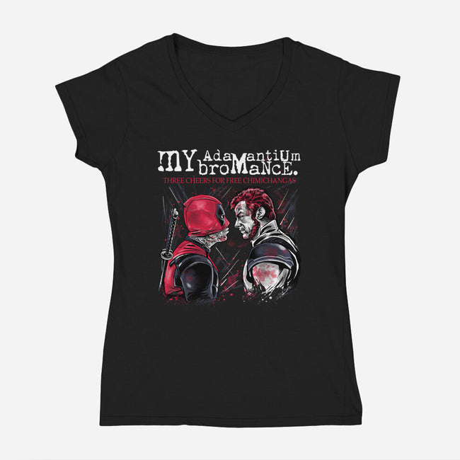 My Adamantium Bromance-Womens-V-Neck-Tee-zascanauta