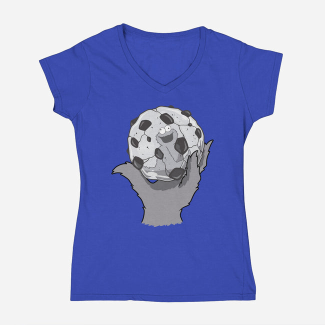 Reflecting Cookie-Womens-V-Neck-Tee-jasesa