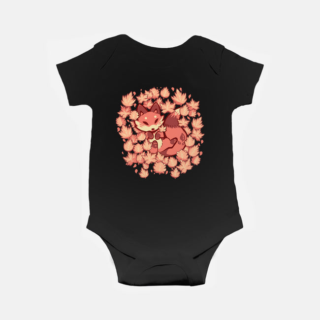 Autumn Leaf Fox-Baby-Basic-Onesie-TechraNova