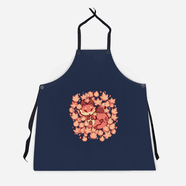 Autumn Leaf Fox-Unisex-Kitchen-Apron-TechraNova