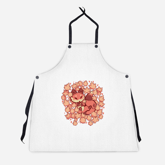 Autumn Leaf Fox-Unisex-Kitchen-Apron-TechraNova