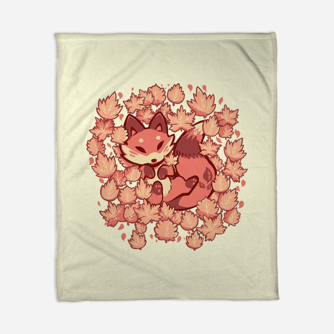 Autumn Leaf Fox-None-Fleece-Blanket-TechraNova