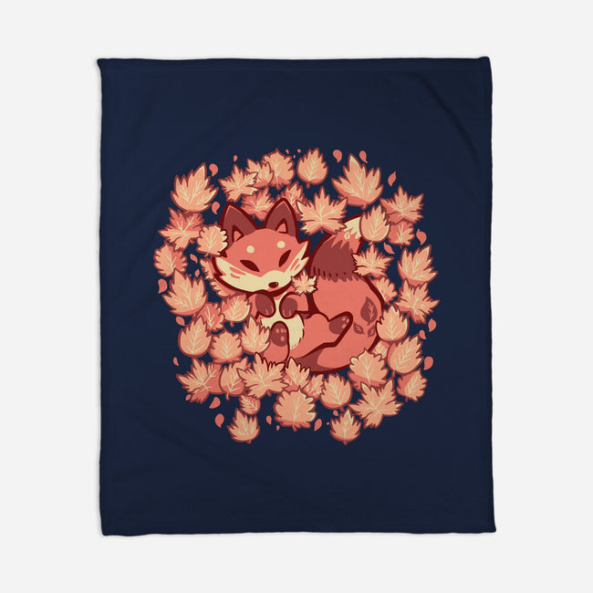 Autumn Leaf Fox-None-Fleece-Blanket-TechraNova