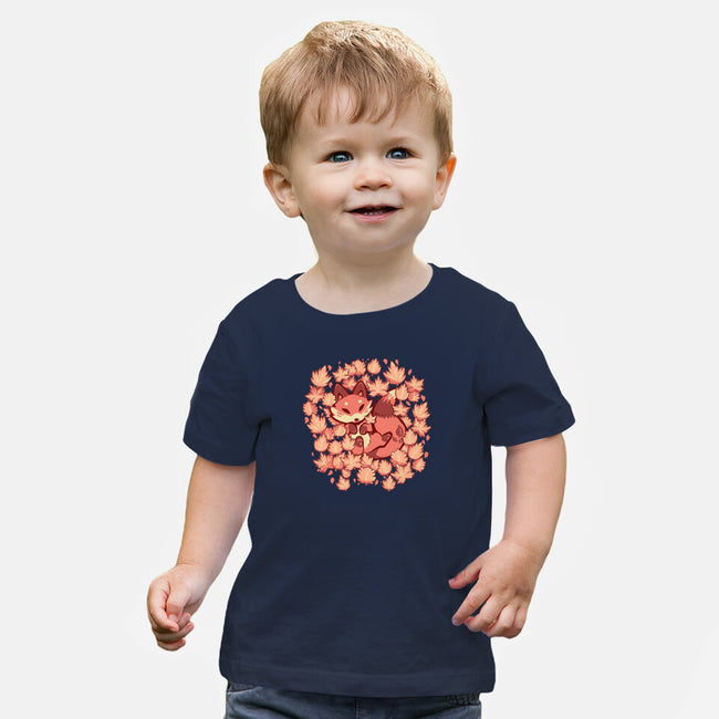 Autumn Leaf Fox-Baby-Basic-Tee-TechraNova