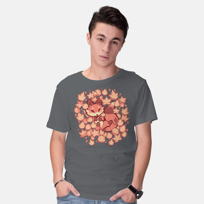 Autumn Leaf Fox-Mens-Basic-Tee-TechraNova