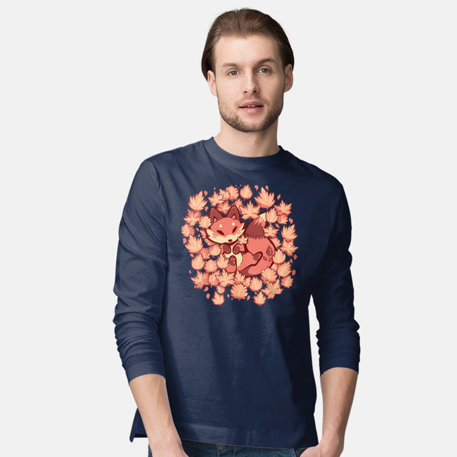 Autumn Leaf Fox-Mens-Long Sleeved-Tee-TechraNova