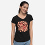 Autumn Leaf Fox-Womens-V-Neck-Tee-TechraNova