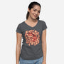 Autumn Leaf Fox-Womens-V-Neck-Tee-TechraNova