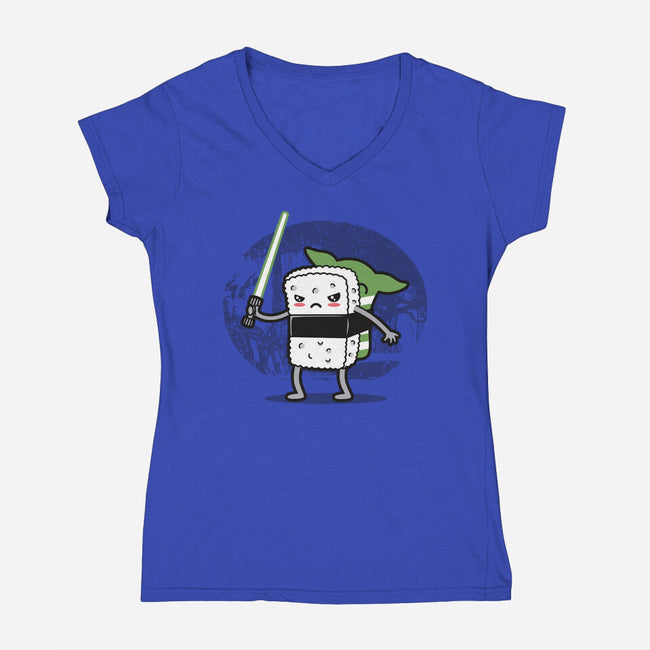 Sushi Training-Womens-V-Neck-Tee-Boggs Nicolas